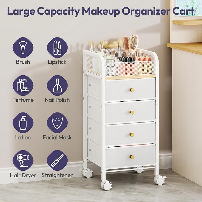 SWTYMIKI Rolling Makeup Organizer Cart - Image 6