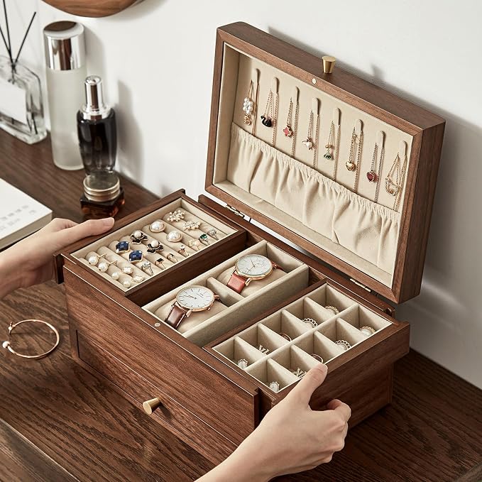 CHOSIN Black Walnut Wooden Jewelry Box - Image 3