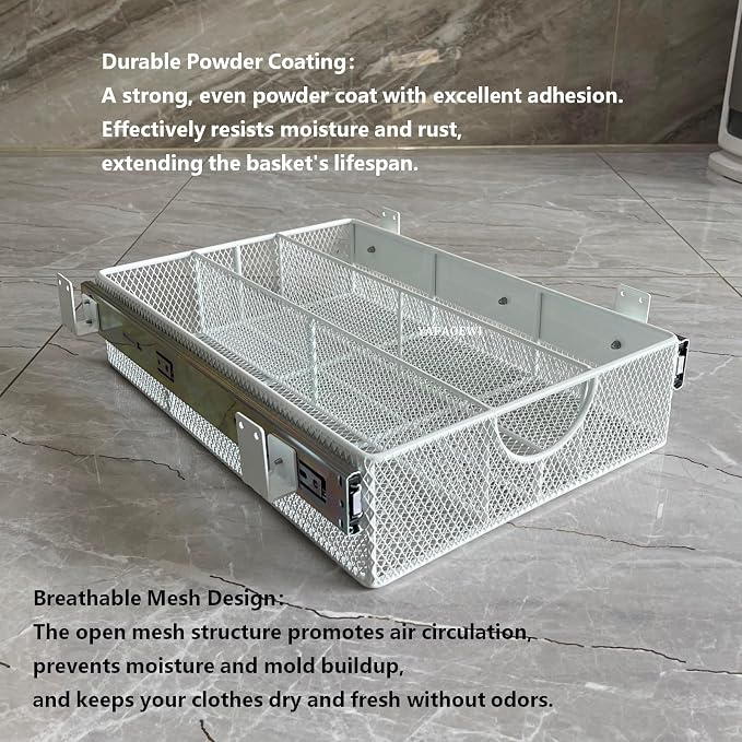 Pull Out Closet Drawer for Clothes | Sliding Wire Basket for Wardrobe Cabinets - Image 4