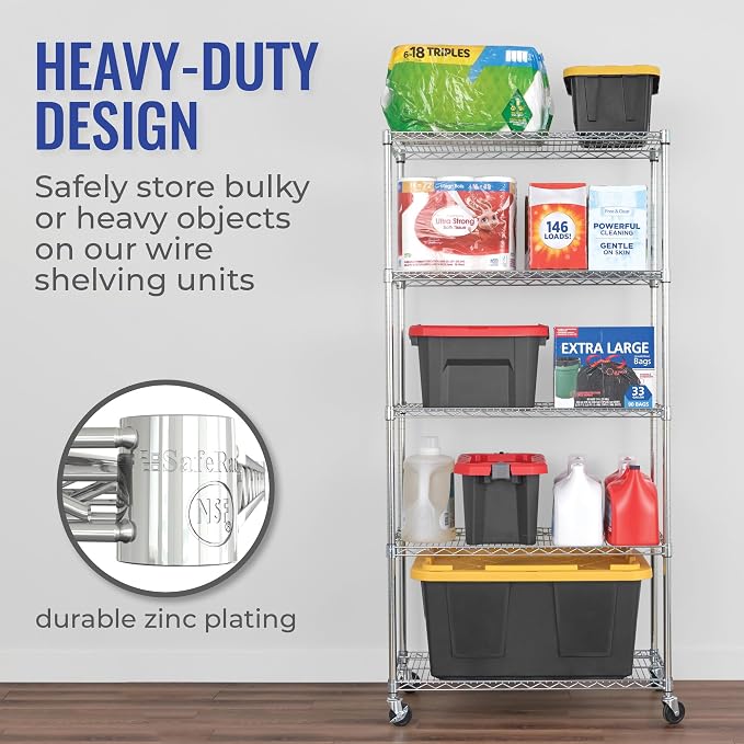 SafeRacks - NSF Certified Storage Shelves, Heavy Duty Steel Wire Unit - Image 6