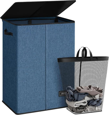 SOLEDI Laundry Hamper with Lid 130L Large & Tall Collapsible Laundry Basket by SOLEDI