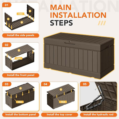78 Gallon Deck Box Outdoor Indoor Waterproof Storage Box - Image 7