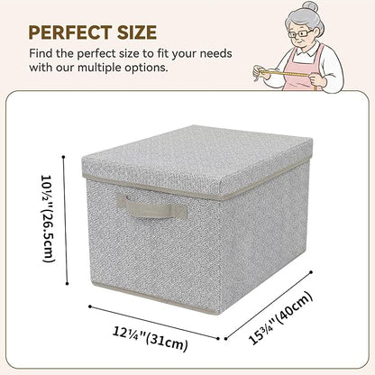 GRANNY SAYS Fabric Boxes with Lids, Storage Bins with Handles, Shelf Bins - Image 5
