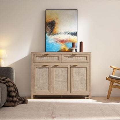 SICOTAS Rattan Sideboard Buffet Cabinet - Image 8