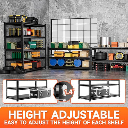 5 Tier 60”D X 24”W X 78”H Garage Shelves Heavy Duty 3000LBS Adjustable Metal - Image 5