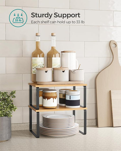 SONGMICS Cabinet Organizer Shelf, Kitchen Storage, Spice Rack, Expandable - Image 5