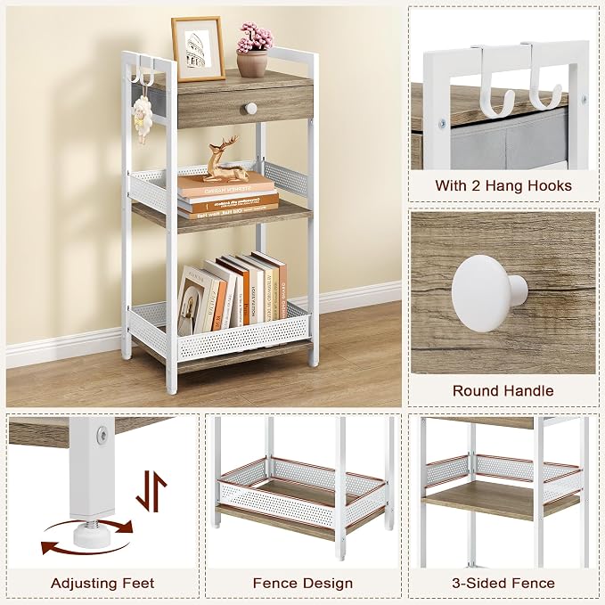 FAVOOSTY 3-Tier Bathroom Ladder Shelf Floor Storage Shelf - Image 6