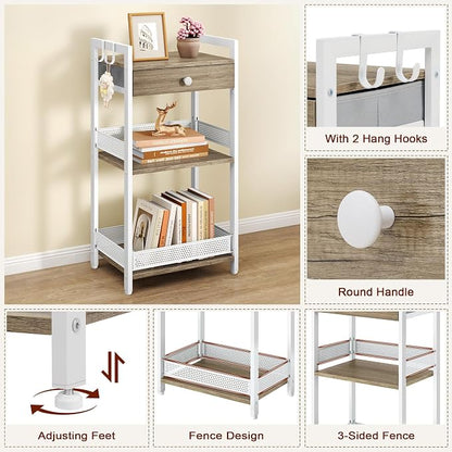 FAVOOSTY 3-Tier Bathroom Ladder Shelf Floor Storage Shelf - Image 6