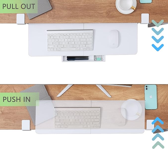 ETHU Keyboard Tray Under Desk, 26.77" X 11.81" Large Size Keyboard Tray - Image 3