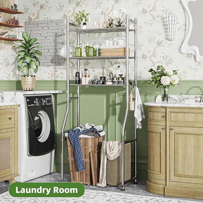 Simple Trending 3 Tier Over The Toilet Rack, Bathroom Shelves - Image 4