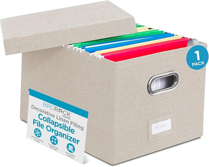 Internet's Best Collapsible File Storage Organizer Box by BIRDROCKHOME