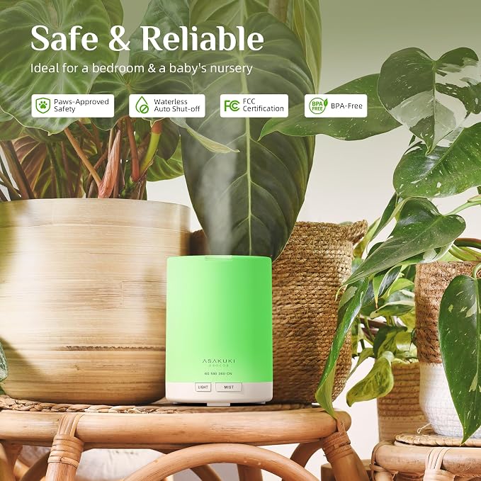 ASAKUKI Essential Oil Diffuser, 5-in-1 Quiet Humidifier, Home Fragrance Aroma - Image 4