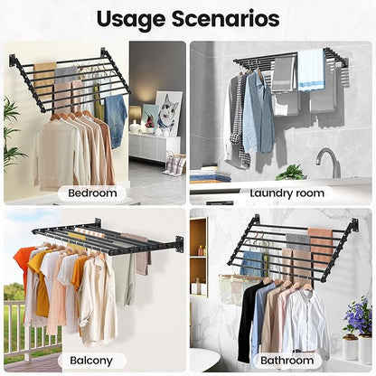 Wall Mounted Clothes Drying Rack 28 Inch – Foldable Laundry Drying Rack - Image 7