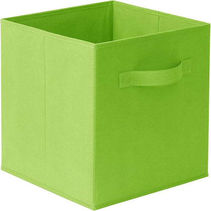 Casafield Set of 6 Collapsible Fabric Cube Storage Bins, Lime Green - Image 9