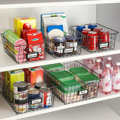 6 Pack Wire Baskets for Pantry Organization and Storage, Kitchen Organizer - Image 4