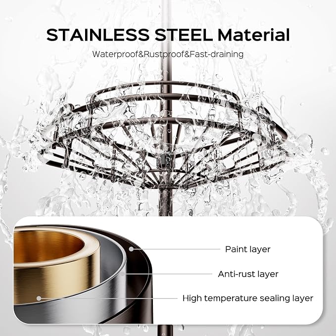 HAMITOR Shower Caddy Tension Pole: 4-Tier Rustproof Bathroom Corner Shelf - Image 3