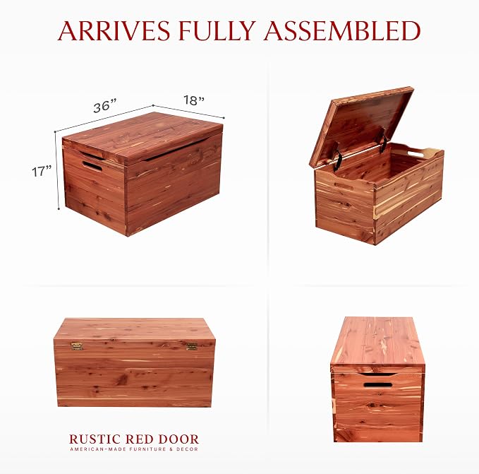 Amish Made Wooden Storage Chest Trunk Box - Image 3