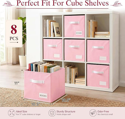 Storage Cubes 8 Pack, 11 Inch Fabric Storage Cubes Organizer Bins - Image 2