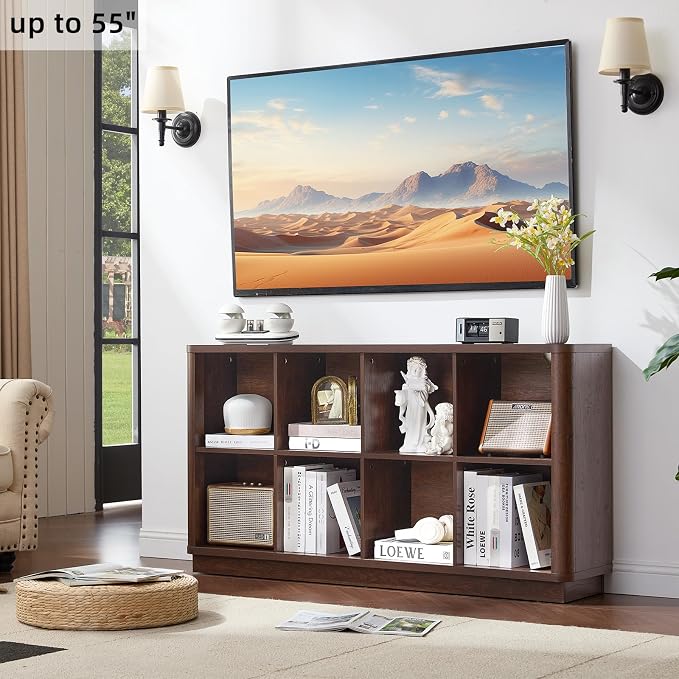 8 Cube Bookcase, Floor Standing 2-Tier Cubby TV Stand Bookshelf - Image 7