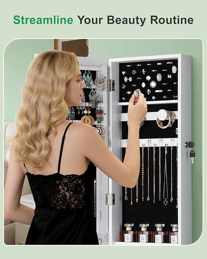 Nicetree Mirror Jewelry Cabinet, Jewelry Armoire - Image 5