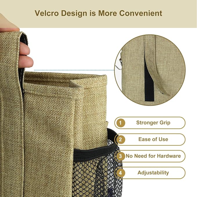 Surblue Bedside Caddy Hanging Bed Organizer Storage Bag Pocket - Image 5