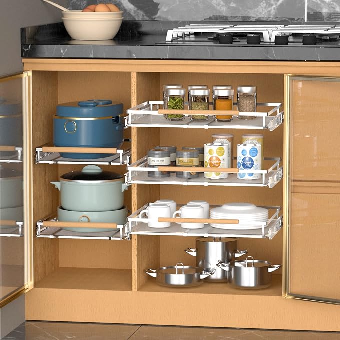 Pull Out Drawer Cabinet Organizer, Expandable Slide Out Storage Shelves - Image 7