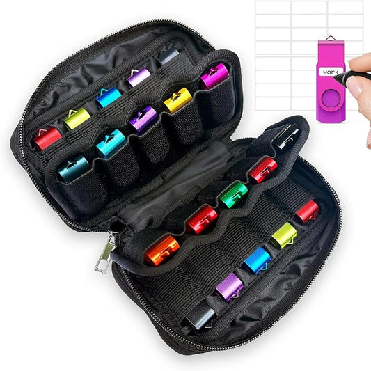 USB Flash Drive Storage Case, 20 Slots Electronic Organizer, 7.1 x 3.6 inches by WesData