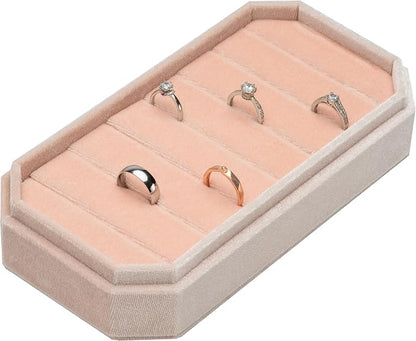 Velvet Ring Organizer Display Tray Jewelry Box Earring Holder Case - Image 2