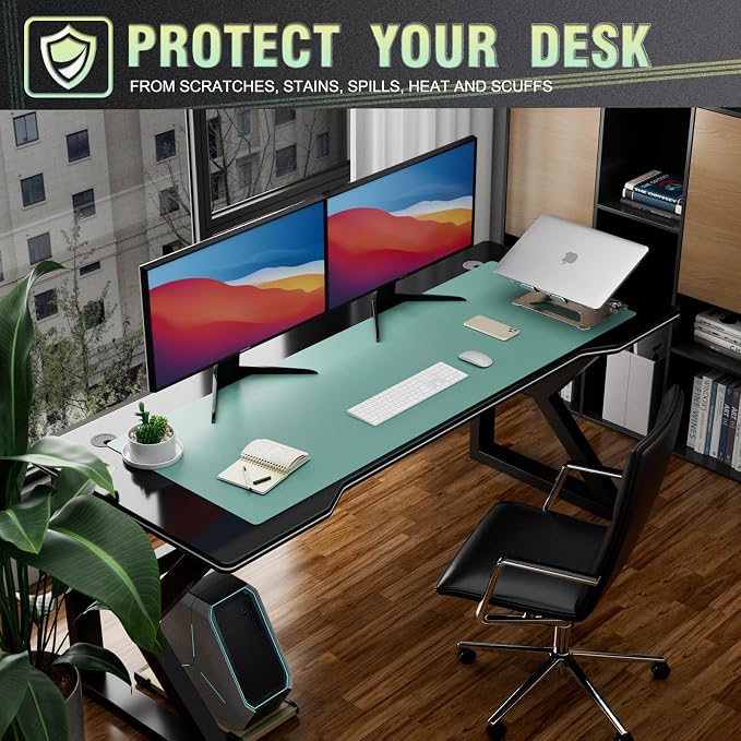 K KNODEL Large Office Leather Desk Mat, Mouse and Keyboard Pad, Computer and - Image 5