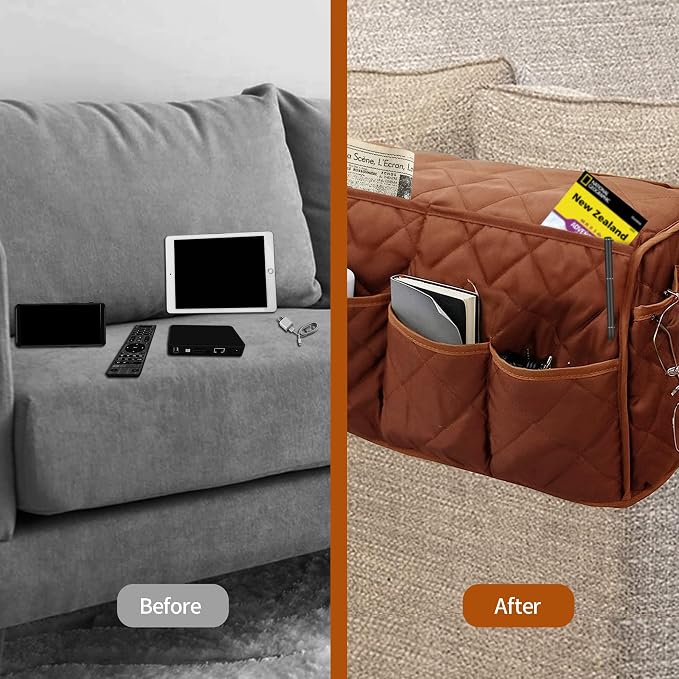 MEHIDFY Armchair Caddy, Waterproof Sofa Armrest Organizer, Non Slip Recliner - Image 3