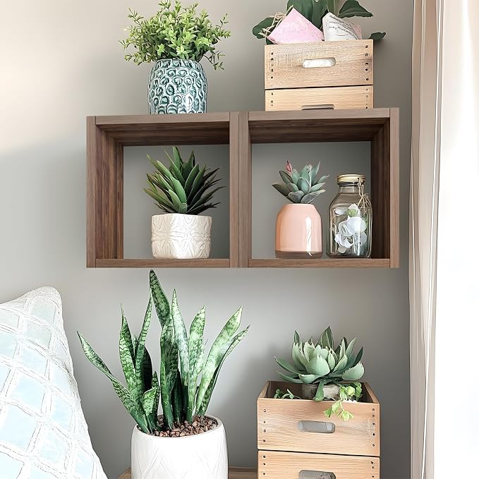 Cube Floating Shelves Set2, Display Shelves Wall Mount 7.75" D x 12.5" W x - Image 2