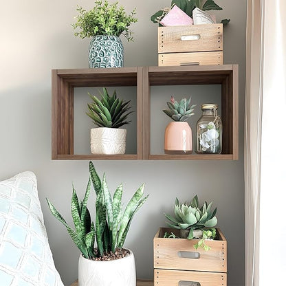 Cube Floating Shelves Set2, Display Shelves Wall Mount 7.75" D x 12.5" W x - Image 2