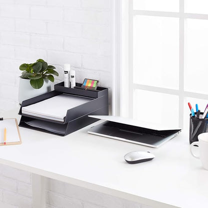 Amazon Basics Rectangular Plastic Desk Organizer, Half Accessory Tray - Image 9