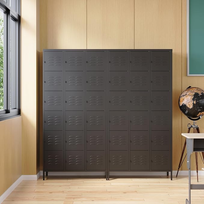 Metal Locker with 18 Doors Employees Locker, Metal Storage Locker with Hooks - Image 6