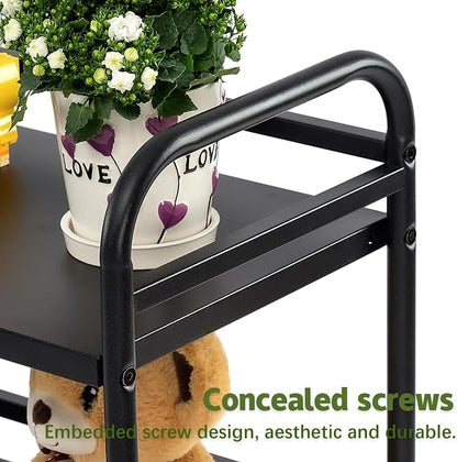 HDANI 3 Tier Rolling Cart Shelves, Heavy Duty Multifunctional Metal - Image 9
