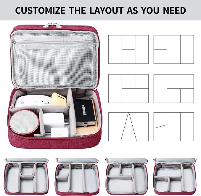 Lanola Travel Cable Organizer Bag, Electronic Accessories Case Portable Double - Image 4