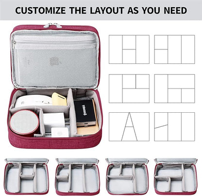 Lanola Travel Cable Organizer Bag, Electronic Accessories Case Portable Double - Image 4
