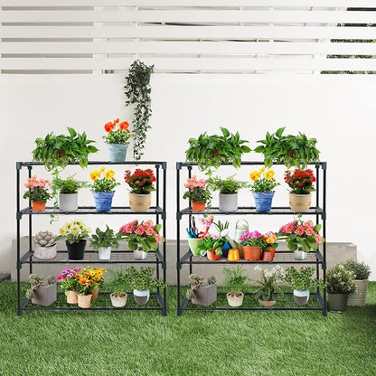 EAGLE PEAK Greenhouse Shelving Staging Double 4 Tier, Outdoor/Indoor Plant - Image 8
