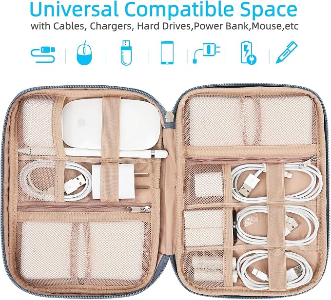 NISHEL Travel Cord Organizer Case, Tech Electronic Bag, Essentials - Image 2