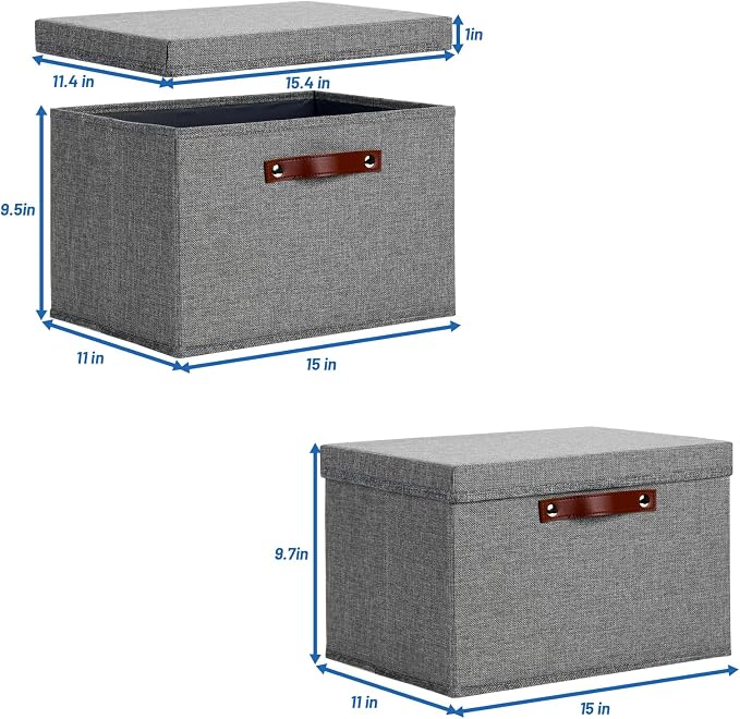 Temary Storage Bins with Lids 2-Pack Large Foldable Storage Baskets with Lid - Image 2