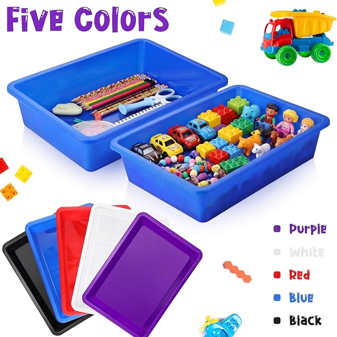 Hoteam 10 Pcs Flat Storage Organizer Tray Bin Paper Tray - Image 4