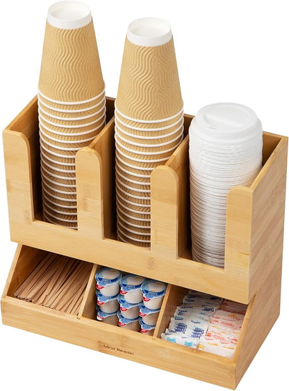 Mind Reader Cup and Condiment Station, Countertop Organizer, Coffee Bar by MindReader