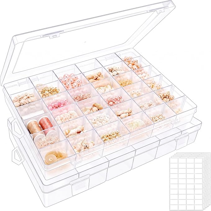 2 Pack Clear Bead Organizer Tackle Box by Outuxed