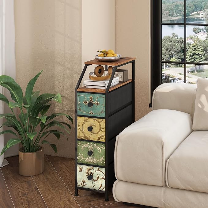 Tohomeor Narrow Dresser Tall Skinny Storage Tower Vertical Slim Chest of Drawers - Image 2