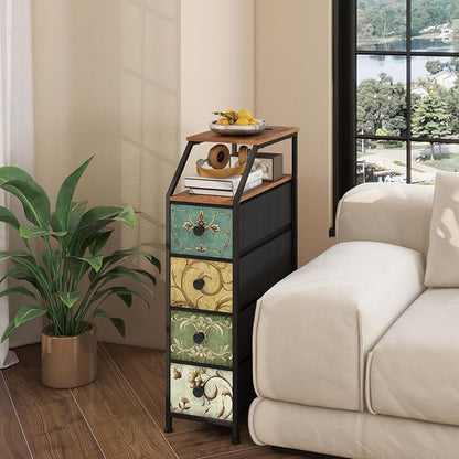 Tohomeor Narrow Dresser Tall Skinny Storage Tower Vertical Slim Chest of Drawers - Image 2