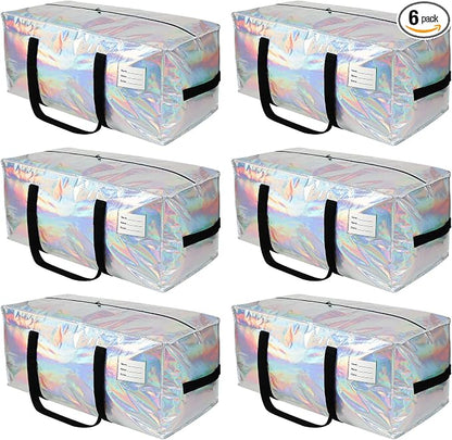 6 Pack Heavy Duty Moving Bags Extra Large Waterproof Foldable Clothing Storage by JCBZAMZ