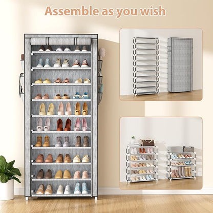 VTRIN Vertical Narrow Shoe Rack Organizer Tall Shoe Rack - Image 5