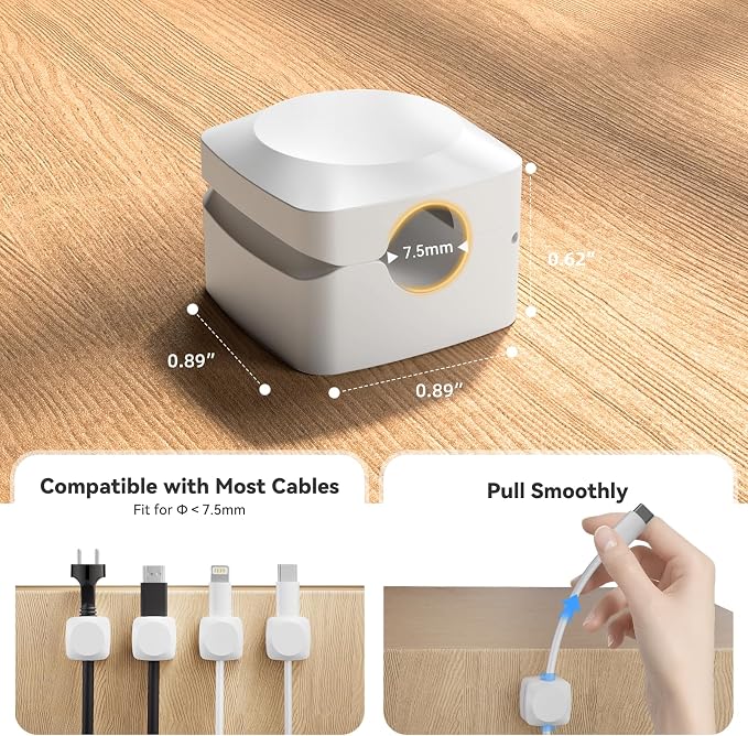 Rotatable Cord Organizer, Enhanced Spring Cable Clips, Strong Adhesive Cable - Image 6