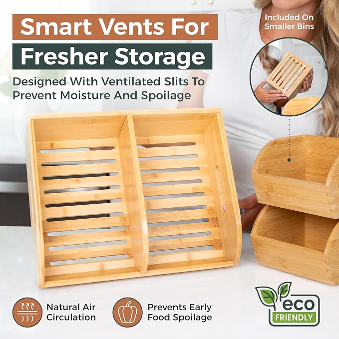 Potato and Onion Storage Bin for Pantry and Kitchen Counter - Image 3