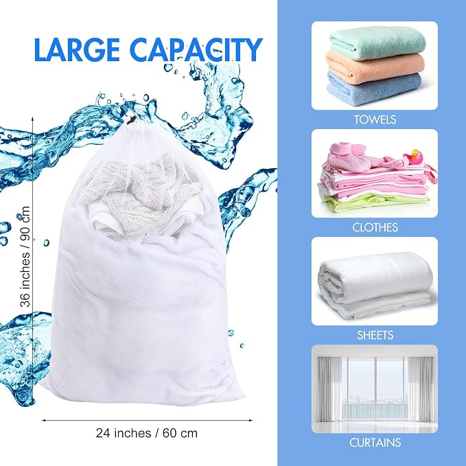 Berlune Large Mesh Laundry Bags, 24 x 36 Inch Bulk Wash Set - Image 2